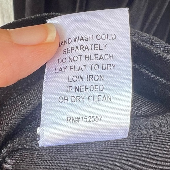 NWOT Baltic Born Nadine Velvet Midi Faux Wrap Dress Black Classic Size Large - Picture 7 of 8